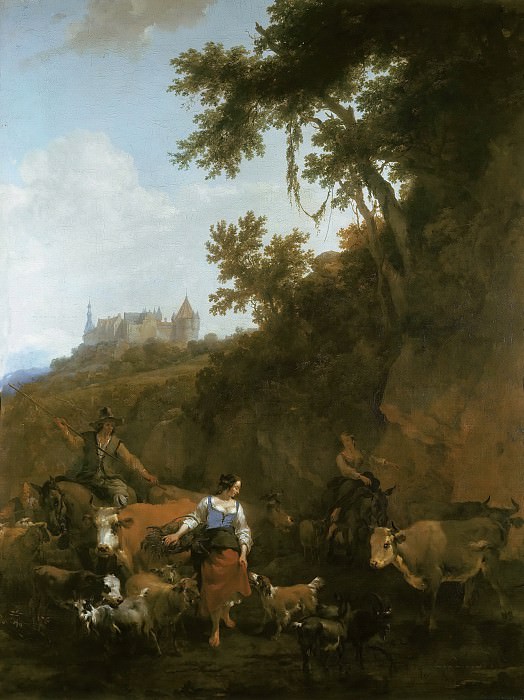 Landscape with Bentheim Castle, Nicolaes (Claes Pietersz.) Berchem