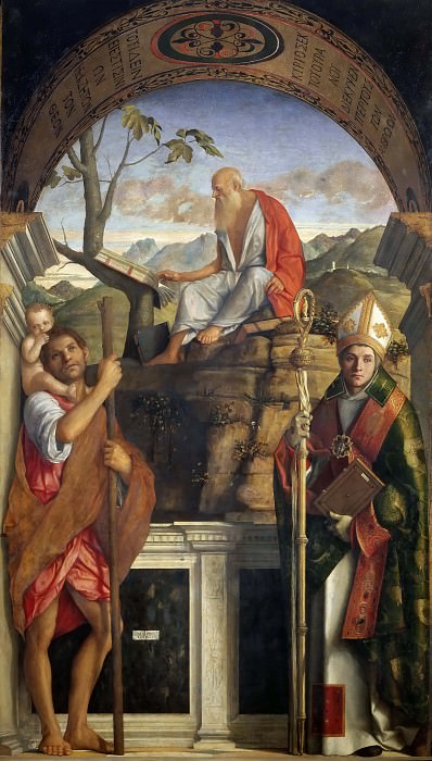 Saints Christopher, Jerome and Louis of Toulouse, Giovanni Bellini