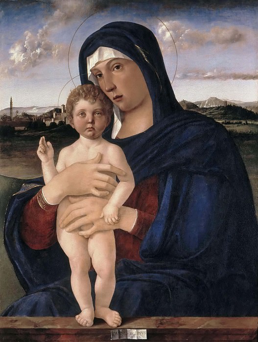 Mary with the Jesus, giving a blessing