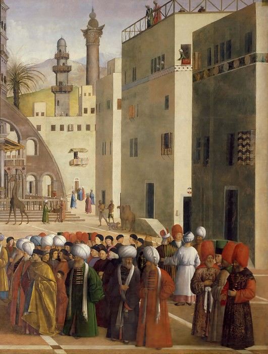 Saint Mark Preaching in Alexandria , Giovanni Bellini