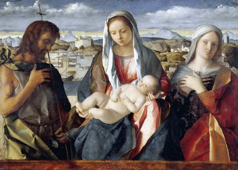 Мадонна с Младенцем, Иоанн Креститель и святая, Джованни Беллини