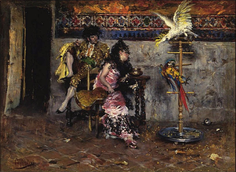  Коппия в испанском платье с двумя попугаями матадора, Джованни Больдини
