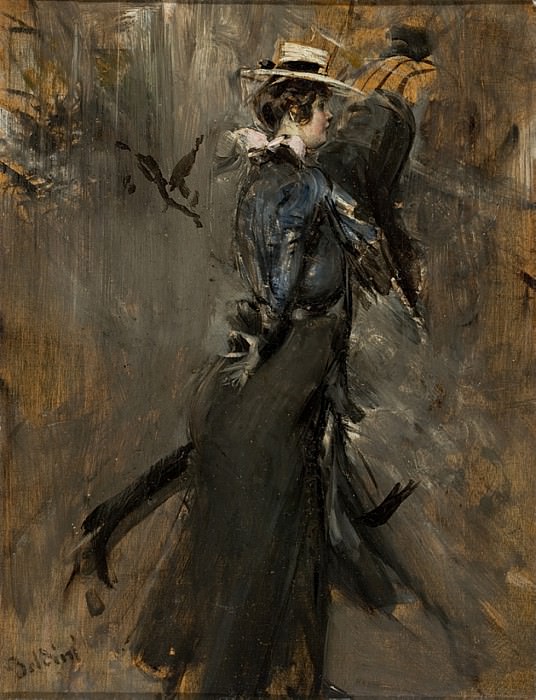  Утренний променад дамы в соломенной шляпке, 1902, 05, Джованни Больдини