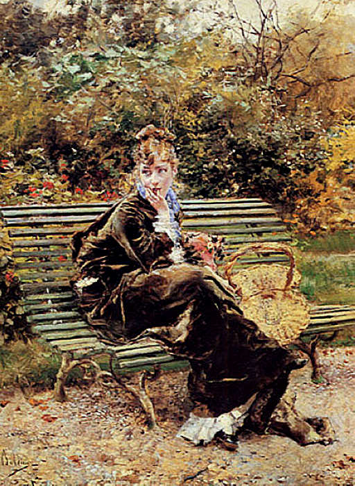 Sentada en el Jardin, Giovanni Boldini
