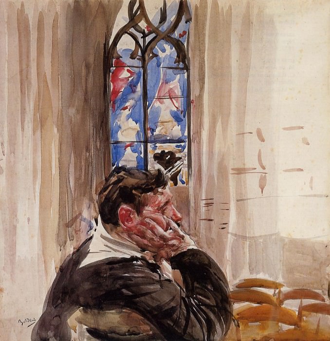  Портрет мужчины в церкви, Джованни Больдини