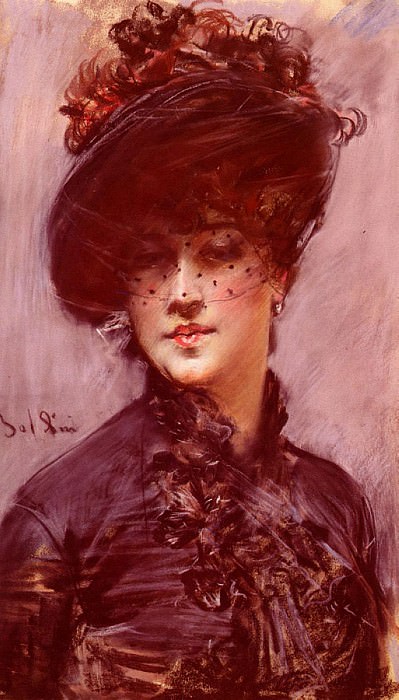 Lady with a Black Hat , Giovanni Boldini