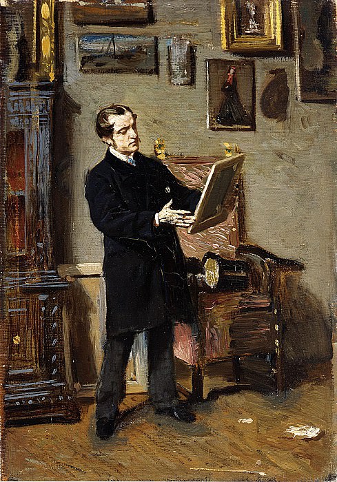 Autoritratto Mentre Osserva un Dipinto 1865, Giovanni Boldini