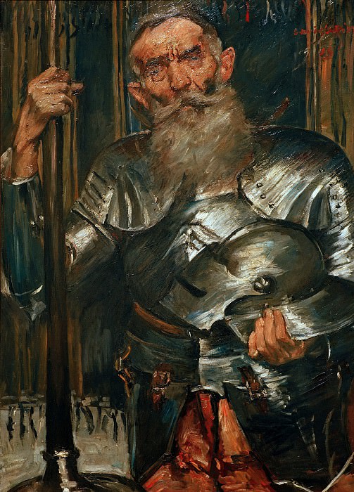 Old man in knights armour