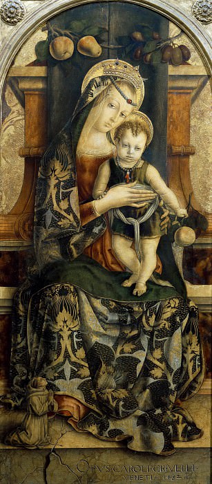Мадонна с Младенцем на троне с молящимся францисканским монахом