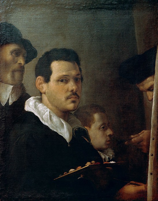 Self-portrait with three figures