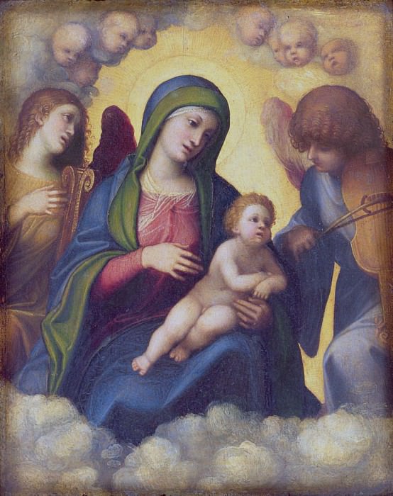 Madonna and Child and child in Glory