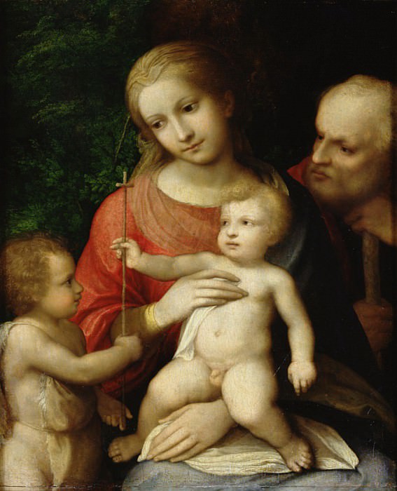 The Virgin and Child surrounded by St John the Baptist and St Joseph