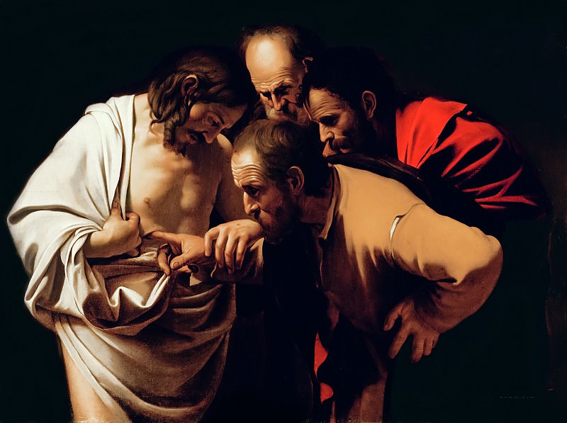 Incredulity of Saint Thomas, Michelangelo Merisi da Caravaggio