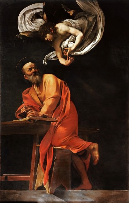 Saint Matthew and the Angel, Michelangelo Merisi da Caravaggio