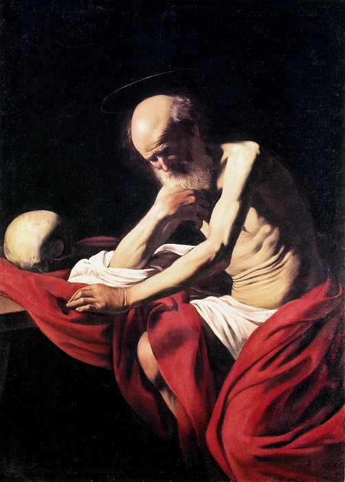 Saint Jerome in Meditation, Michelangelo Merisi da Caravaggio