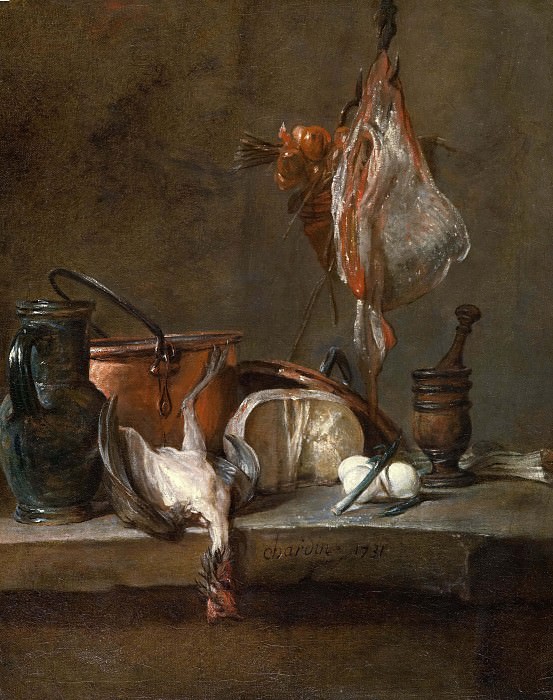 Still Life with Ray and Basket of Onions, Jean Baptiste Siméon Chardin