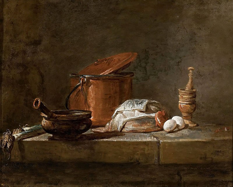 Still life with a casserole, Jean Baptiste Siméon Chardin