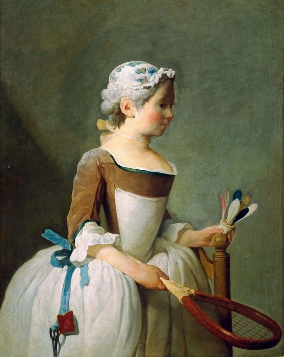 Girl with Racket and Shuttlecock, Jean Baptiste Siméon Chardin