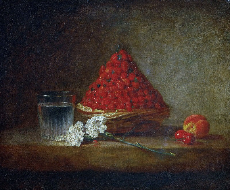Basket with wild strawberries, Jean Baptiste Siméon Chardin