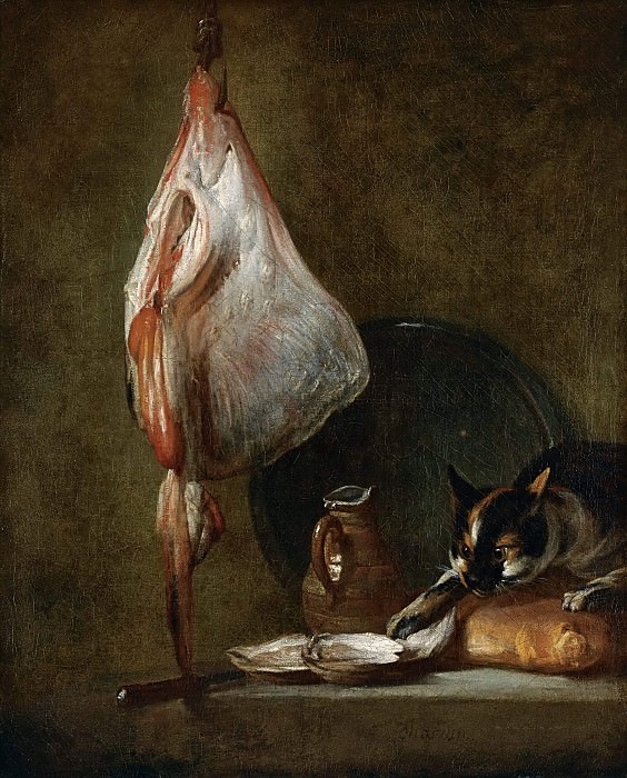 Still Life With Cat and Rayfish, Jean Baptiste Siméon Chardin