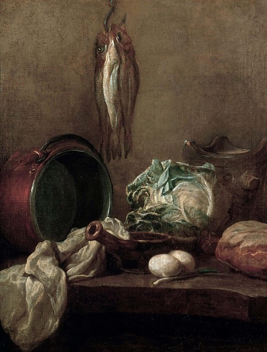 Still Life with three herings, Jean Baptiste Siméon Chardin