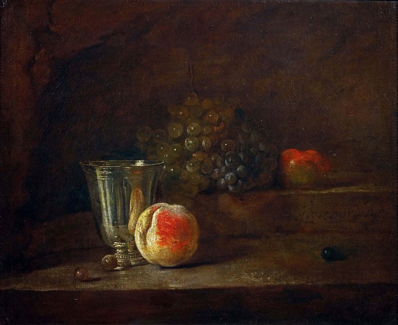 Silver Goblet and Grapes, Jean Baptiste Siméon Chardin