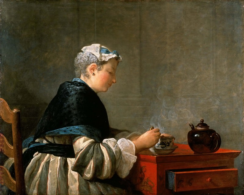 Женщина, пьющая чай, Жан-Батист Симеон Шарден