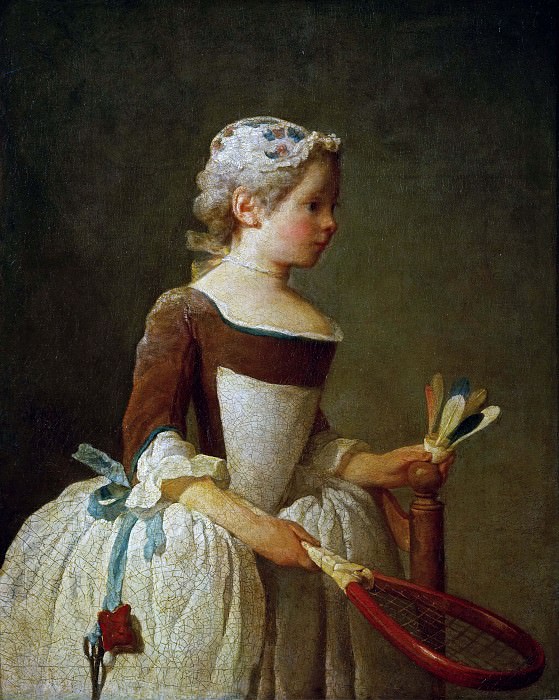 A Girl with Shuttlecock, Jean Baptiste Siméon Chardin