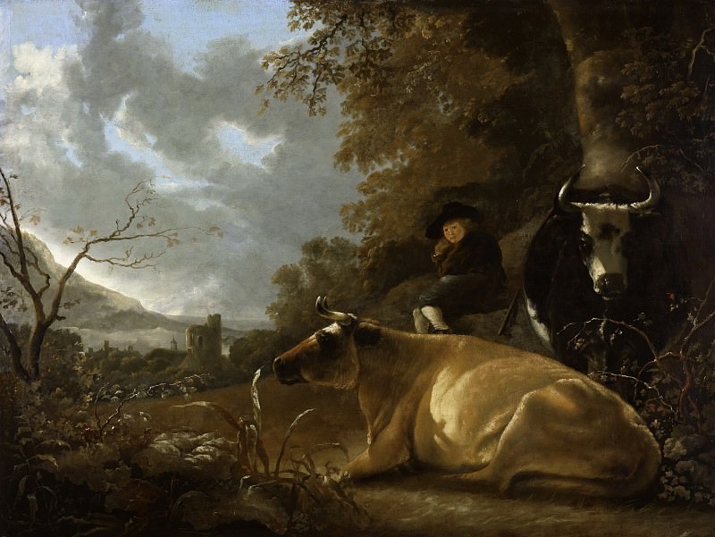 Пейзаж с пастушком и коровами, Альберт Кёйп