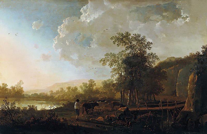 Landscape with a shepherd and flock, Aelbert Cuyp