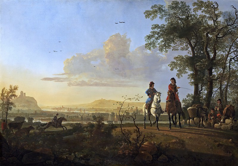 Riders and shepherds with flock, Aelbert Cuyp