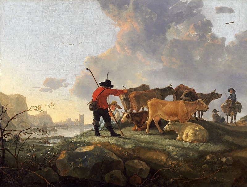 Shepherd leading herd, Aelbert Cuyp