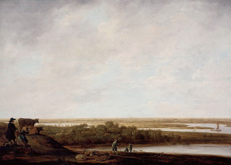 Panoramic landscape with shepherds, Aelbert Cuyp