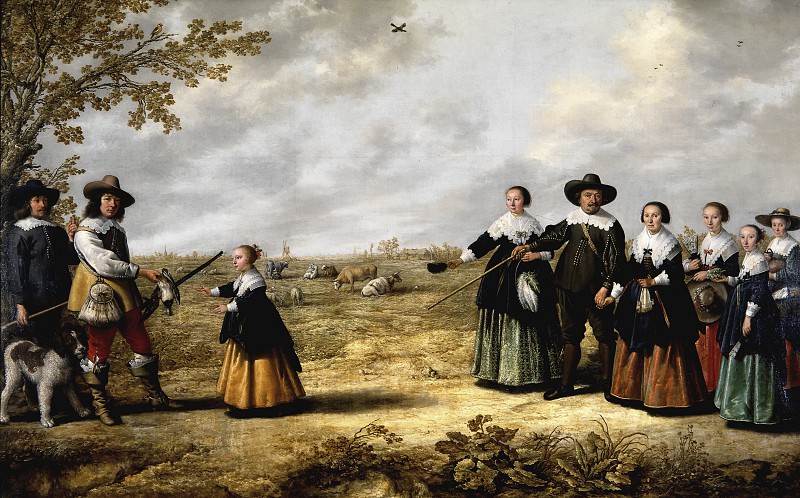 Семейный портрет на фоне пейзажа , Альберт Кёйп