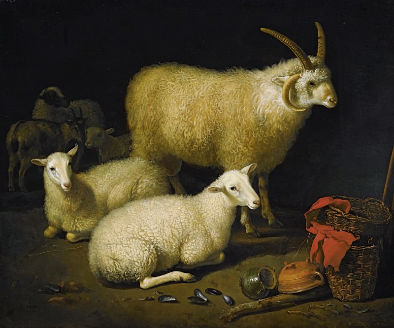 Sheep in the barn, Aelbert Cuyp
