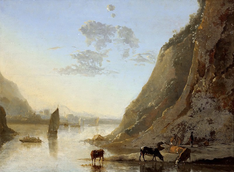 Речной берег с коровами, Альберт Кёйп