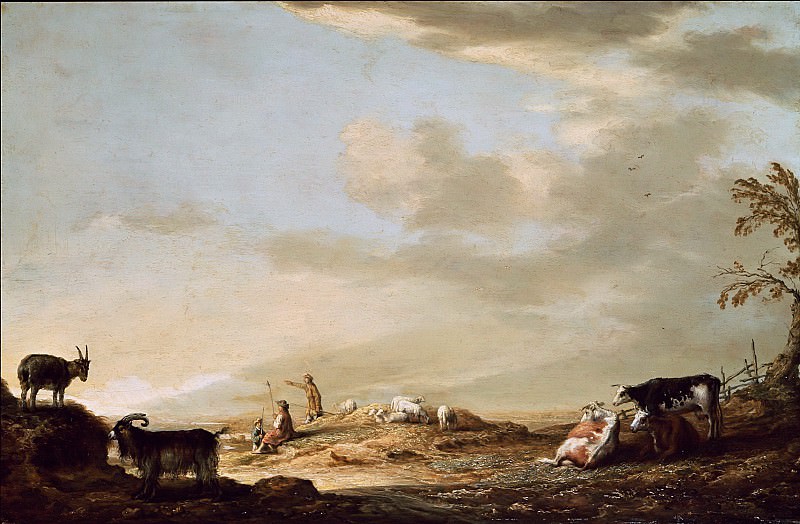 Landscape with shepherds and flock, Aelbert Cuyp