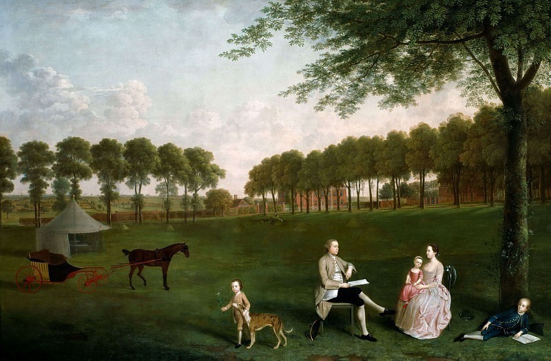 Sir John Shaw and his Family in the Park at Eltham Lodge, Kent