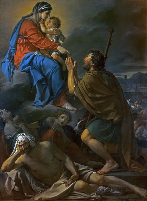 Святой Рох молит Деву Марию излечить больных чумой, Жак-Луи Давид