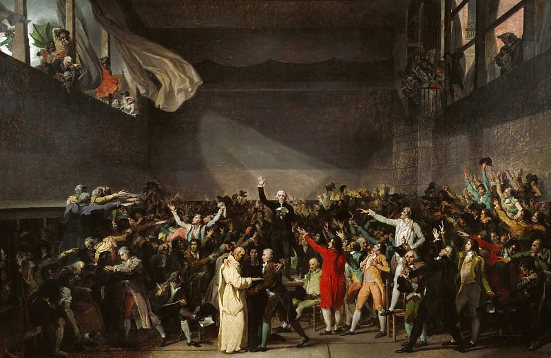 Клятва в зале для игры в мяч 29 июня 1789 года , Жак-Луи Давид