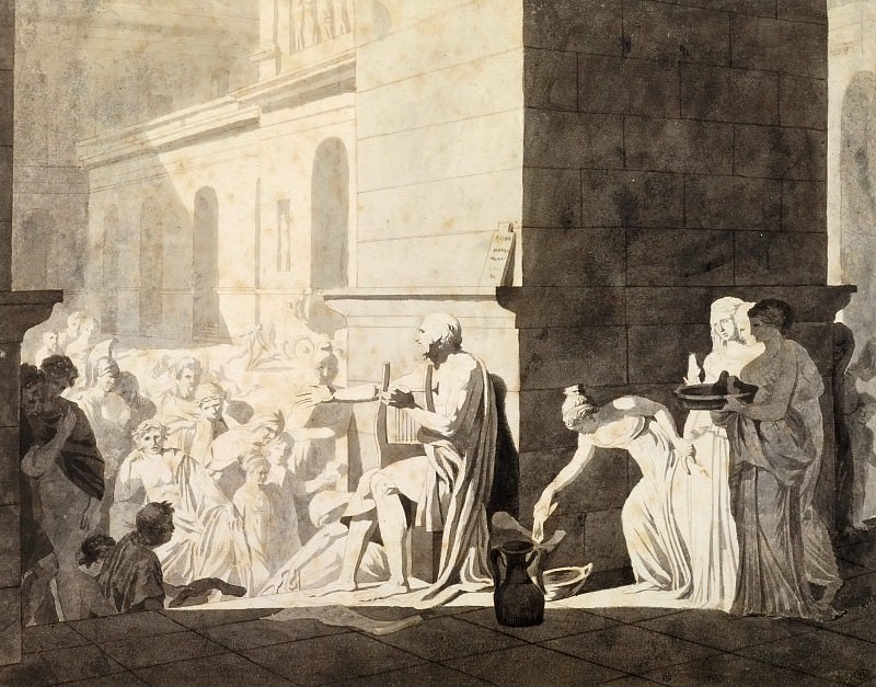 Homer reciting his poems, Jacques-Louis David