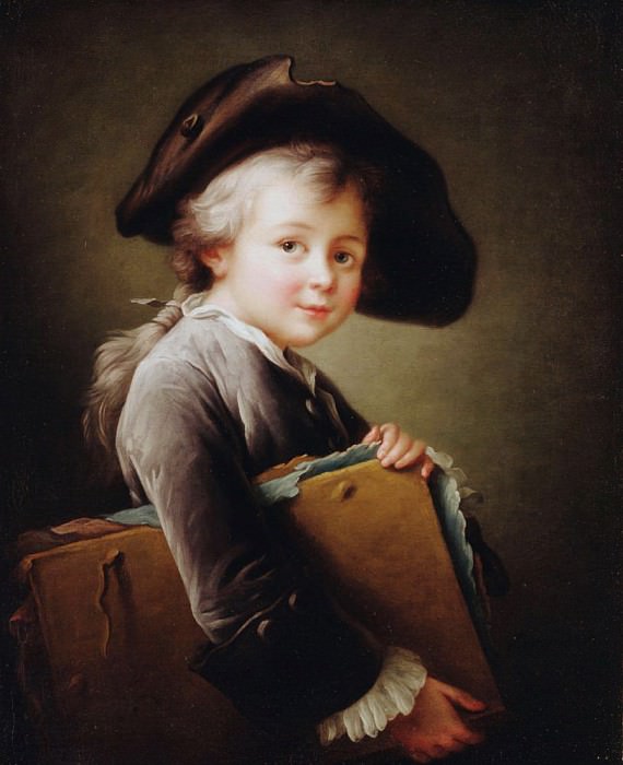 A Young Boy holding a Portfolio, Francois-Hubert Drouais