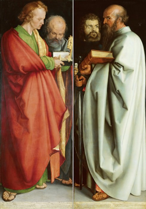 Four Apostles – John the Evangelist and Peter, Mark and Paul, Albrecht Dürer
