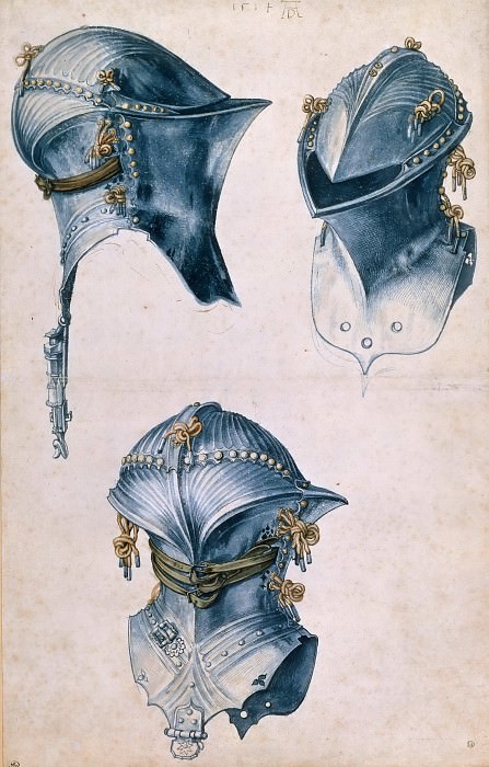 Study of three helmets, Albrecht Dürer