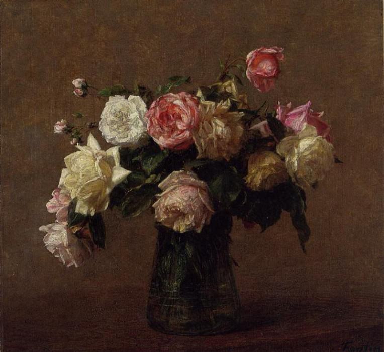 Bouquet of Roses, Ignace-Henri-Jean-Theodore Fantin-Latour