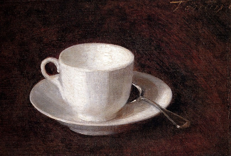Белые чашка и блюдце, Игнас-Анри-Жан-Теодор Фантен-Латур