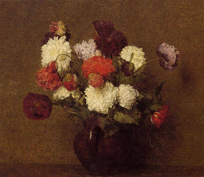 Flowers Poppies, Ignace-Henri-Jean-Theodore Fantin-Latour
