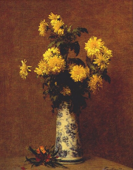 Chrysanthemums, Ignace-Henri-Jean-Theodore Fantin-Latour
