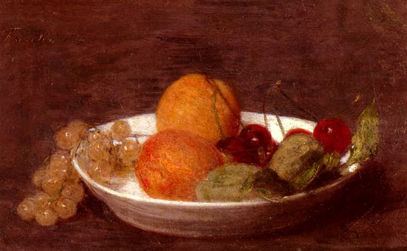 A Bowl Of Fruit, Ignace-Henri-Jean-Theodore Fantin-Latour
