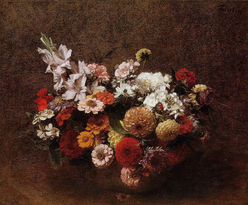 Bouquet of Flowers, Ignace-Henri-Jean-Theodore Fantin-Latour